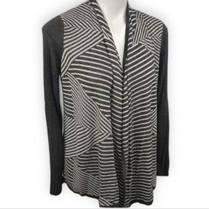 NY&Co Striped Drape Front Cardigan Sz Medium